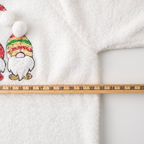 Merry Christmas By Poof Women’s 3XL‎ White Soft Knome Sequin Sweater - Picture 8 of 8